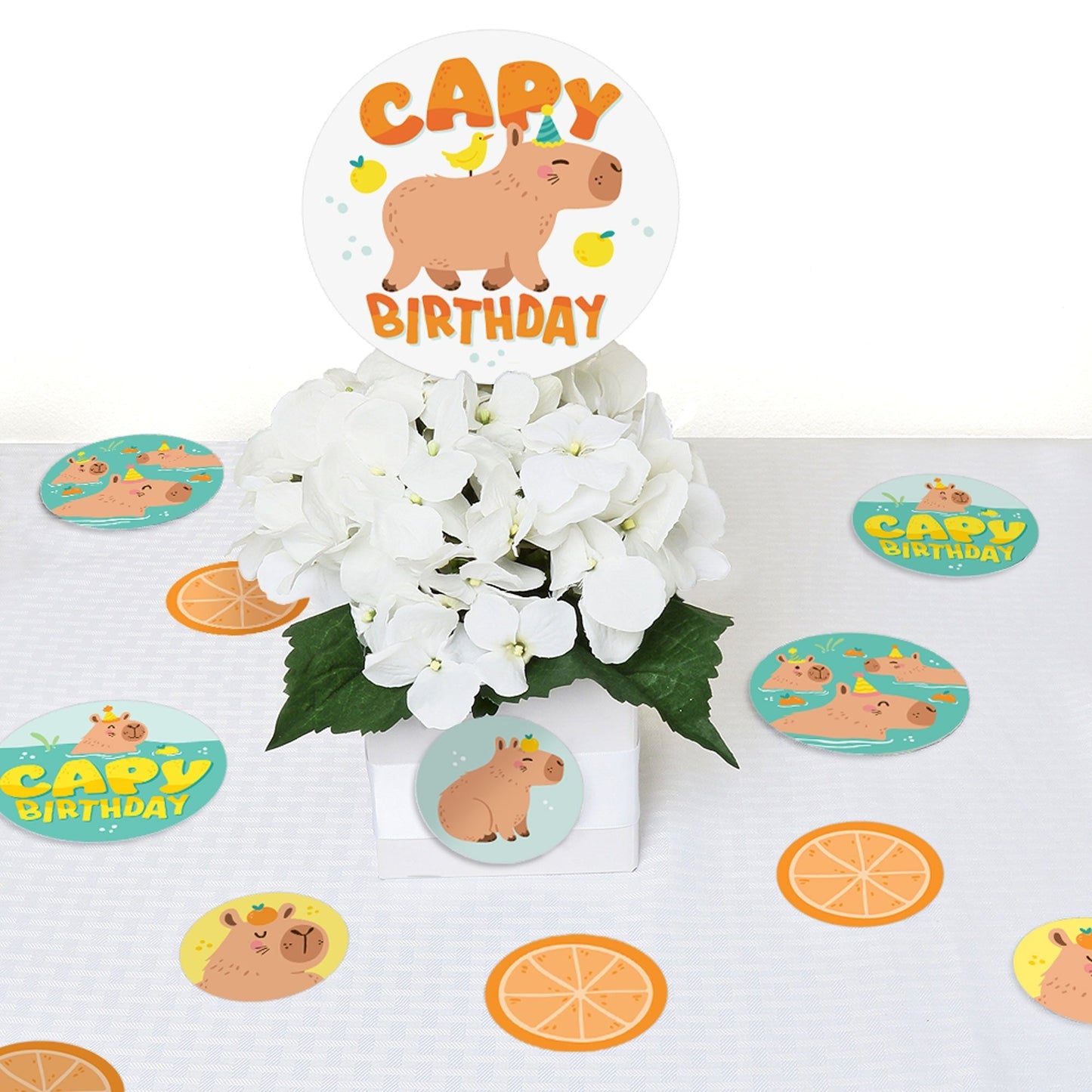 Capy Birthday - Capybara Party Giant Circle Confetti - Party Decorations - Large Confetti 27 Count