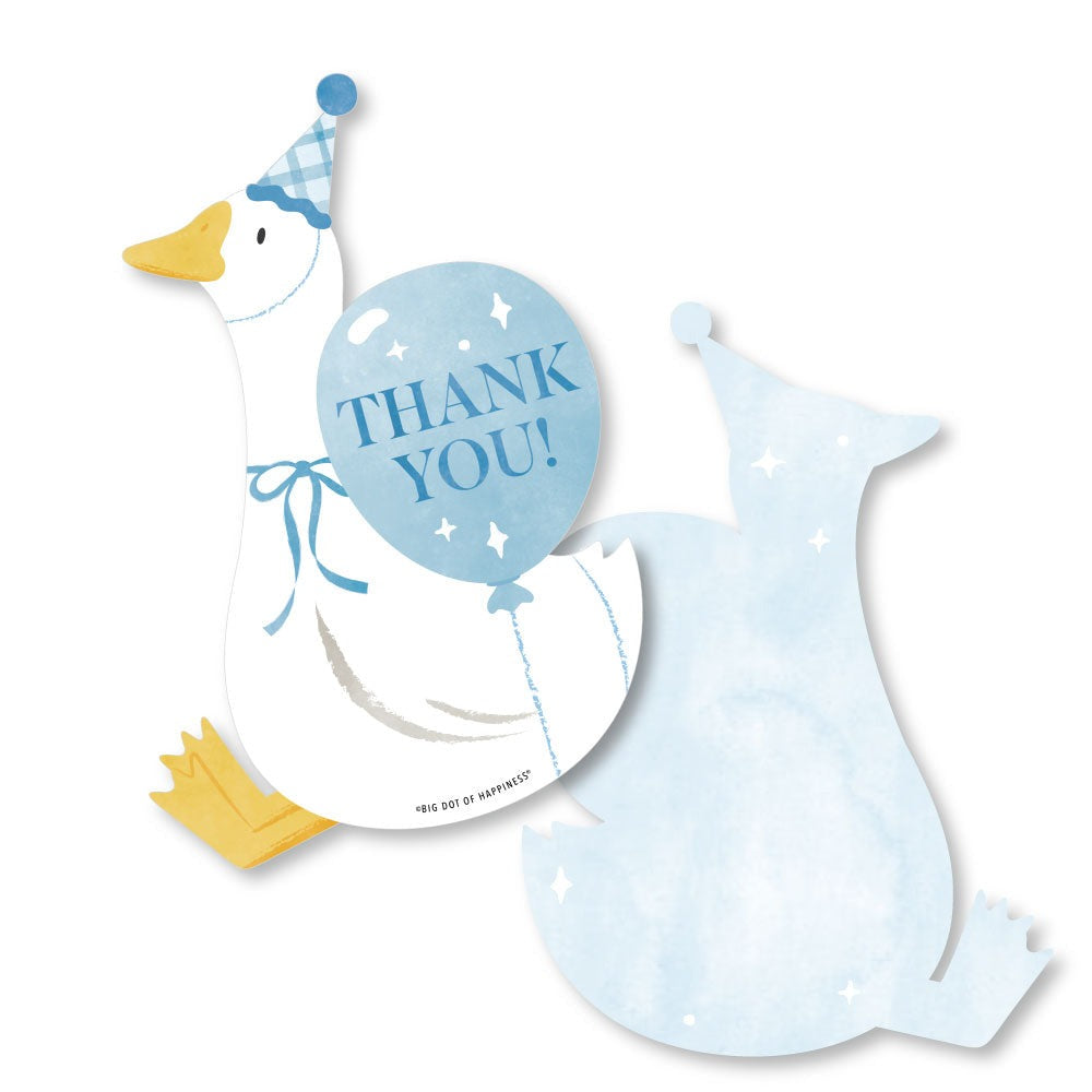 One Silly Goose Blue Thank You Cards - 12 Ct