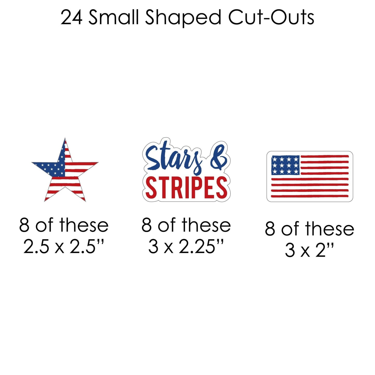 Stars & Stripes - Memorial Day, 4th of July and Labor Day USA Patriotic Party DIY Decorations - Clothespin Garland Banner - 44 Pieces