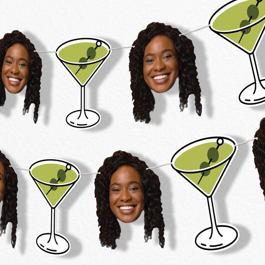 Custom Face Martini Garland Banner