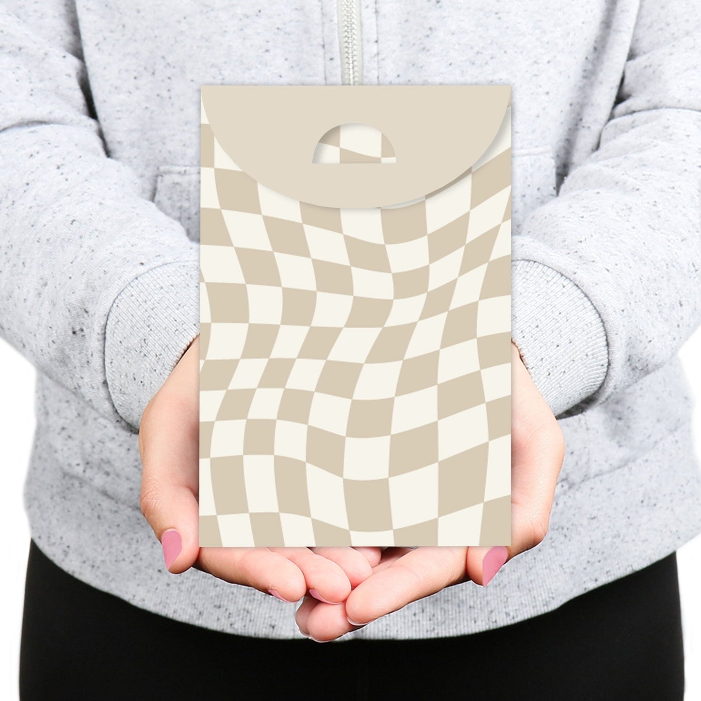 Tan Checkered Goodie Bags - 12 Ct