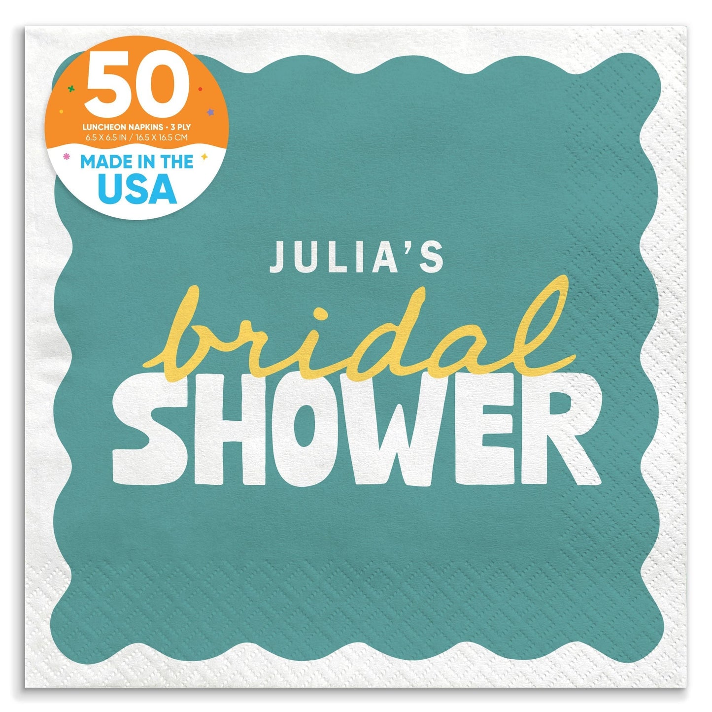 Custom Text Napkins - Wavy Bridal
