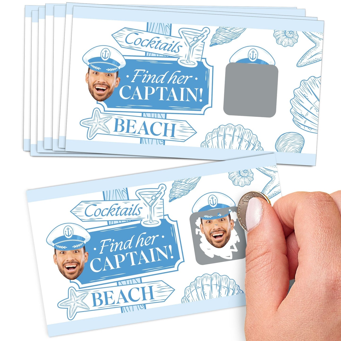 Custom Face Last Toast on the Coast Scratch Off Card Game - 22 Ct