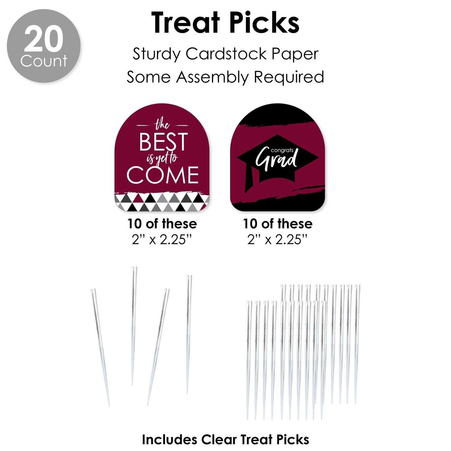 Maroon Grad - Best is Yet to Come - Burgundy Graduation Party Favors and Cupcake Kit - Fabulous Favor Party Pack - 100 Pieces
