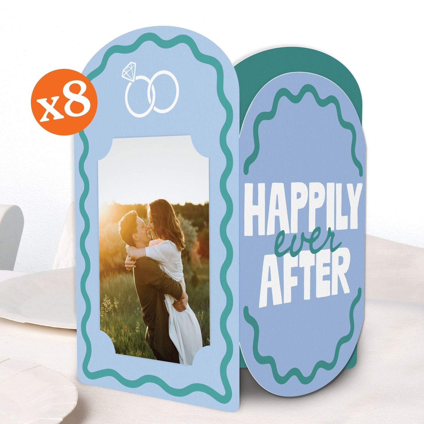Wavy Bridal Photo Centerpieces - 8 Ct