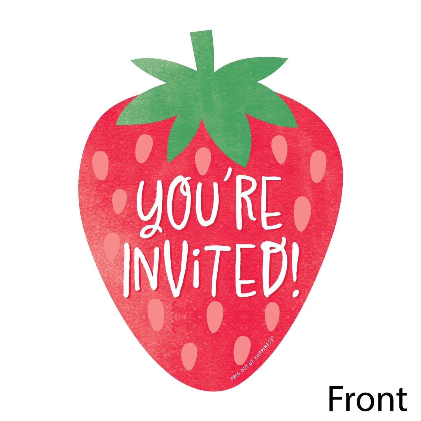 Berry Sweet Strawberry - Shaped Fill-In Invitations - Fruit Themed Birthday Party or Baby Shower Invitation Cards with Envelopes - Set of 12