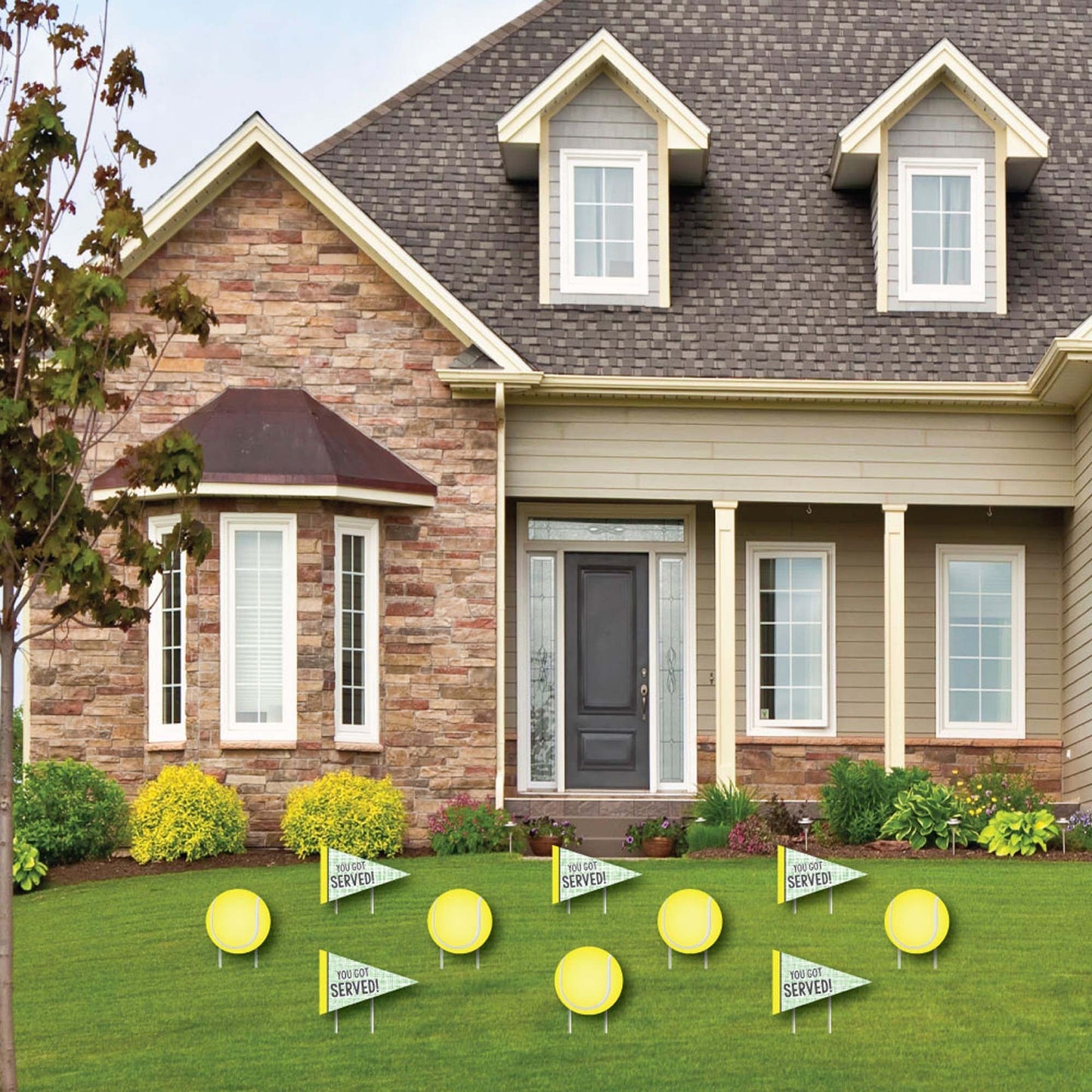 You Got Served - Tennis - Lawn Decorations - Outdoor Baby Shower or Birthday Party Yard Decorations - 10 Piece