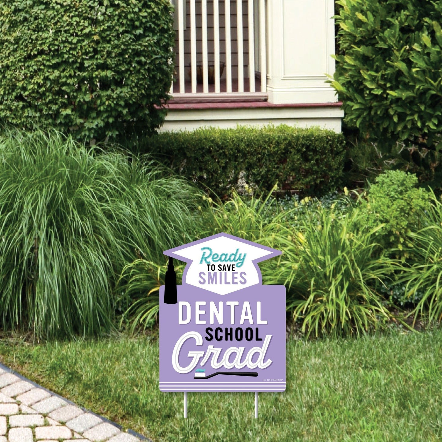 Dental School Grad - Outdoor Lawn Sign - Dentistry and Hygienist Graduation Party Yard Sign - 1 Piece