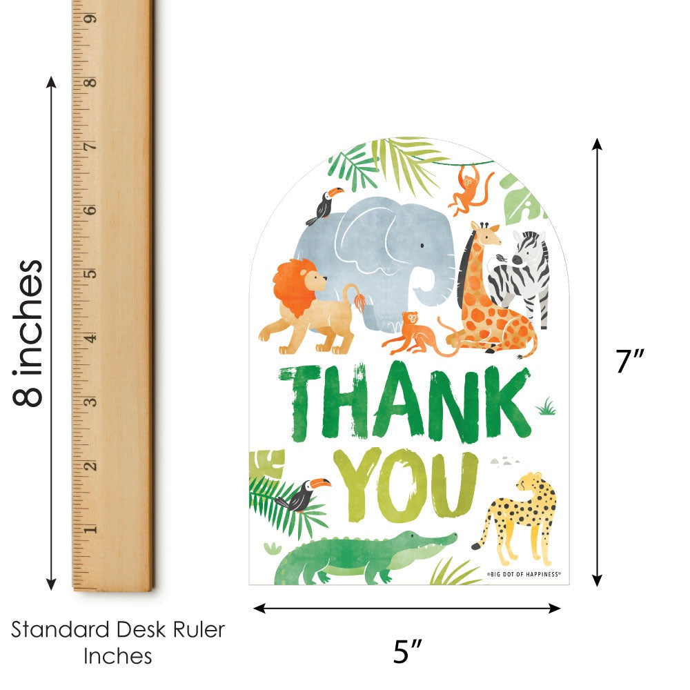 Safari Animals Thank You Cards - 12 Ct