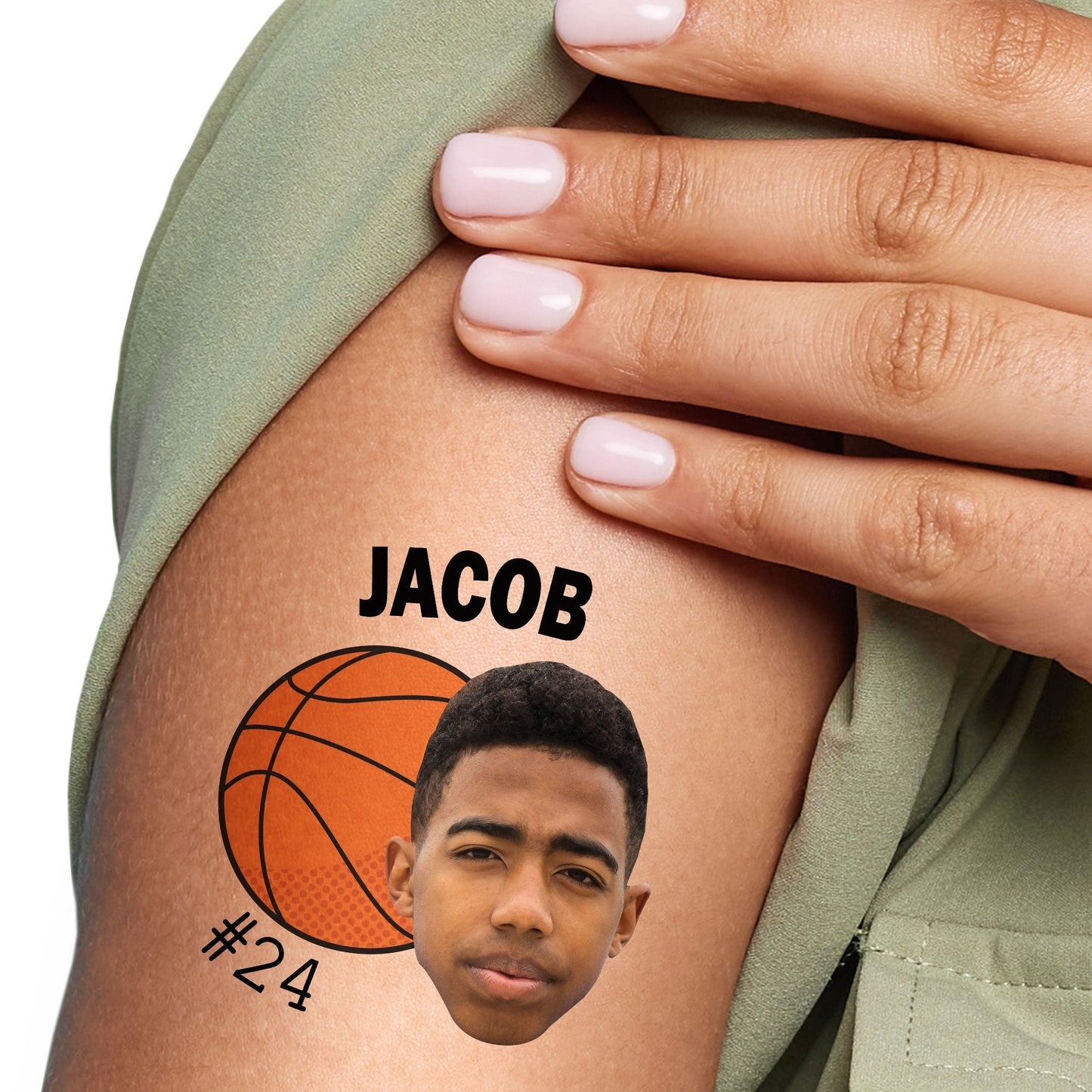 Custom Photo Basketball Temporary Tattoos - 12 Ct
