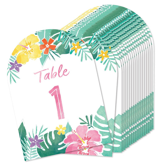 Hawaiian Luau Table Numbers - 20 Ct