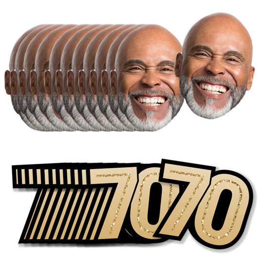 Custom Photo 70th Birthday Cut-Outs - 24 Ct