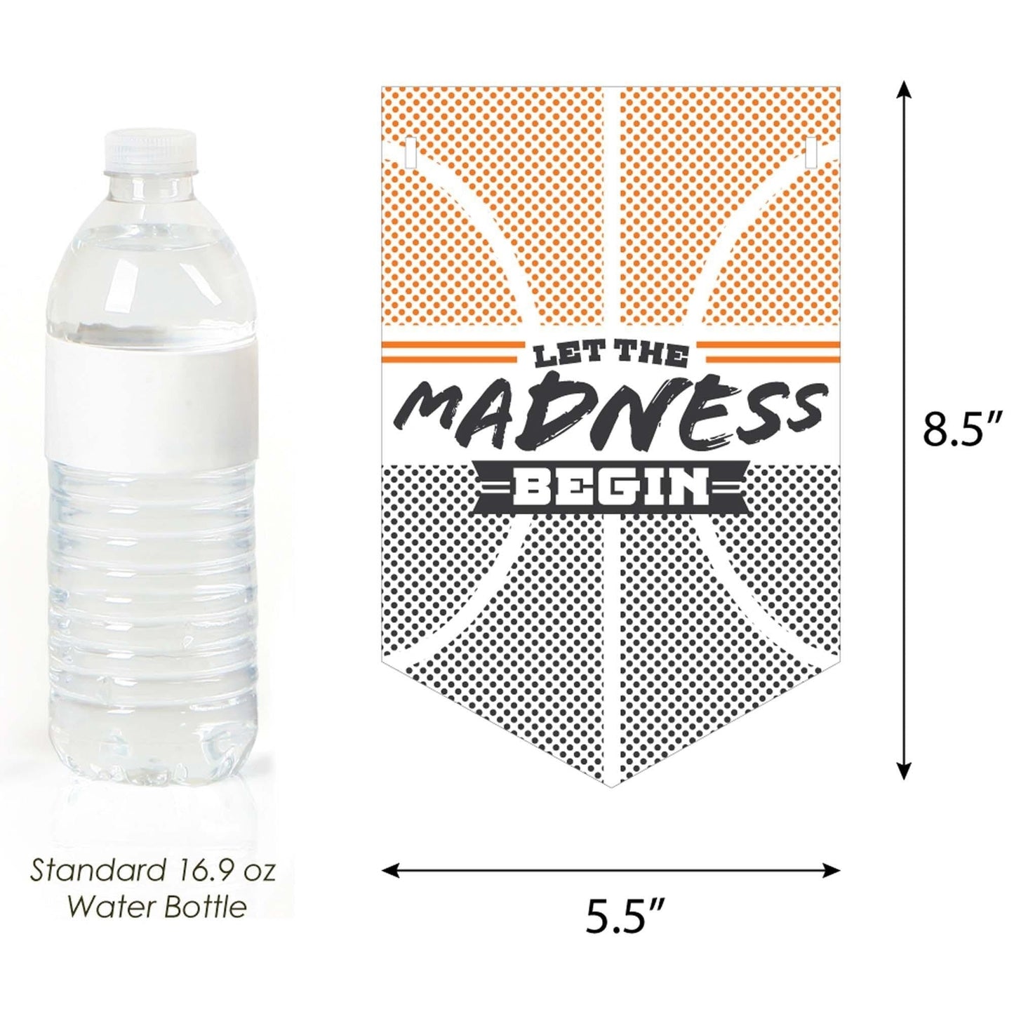 Basketball - Let the Madness Begin - College Basketball Party Bunting Banner and Decorations