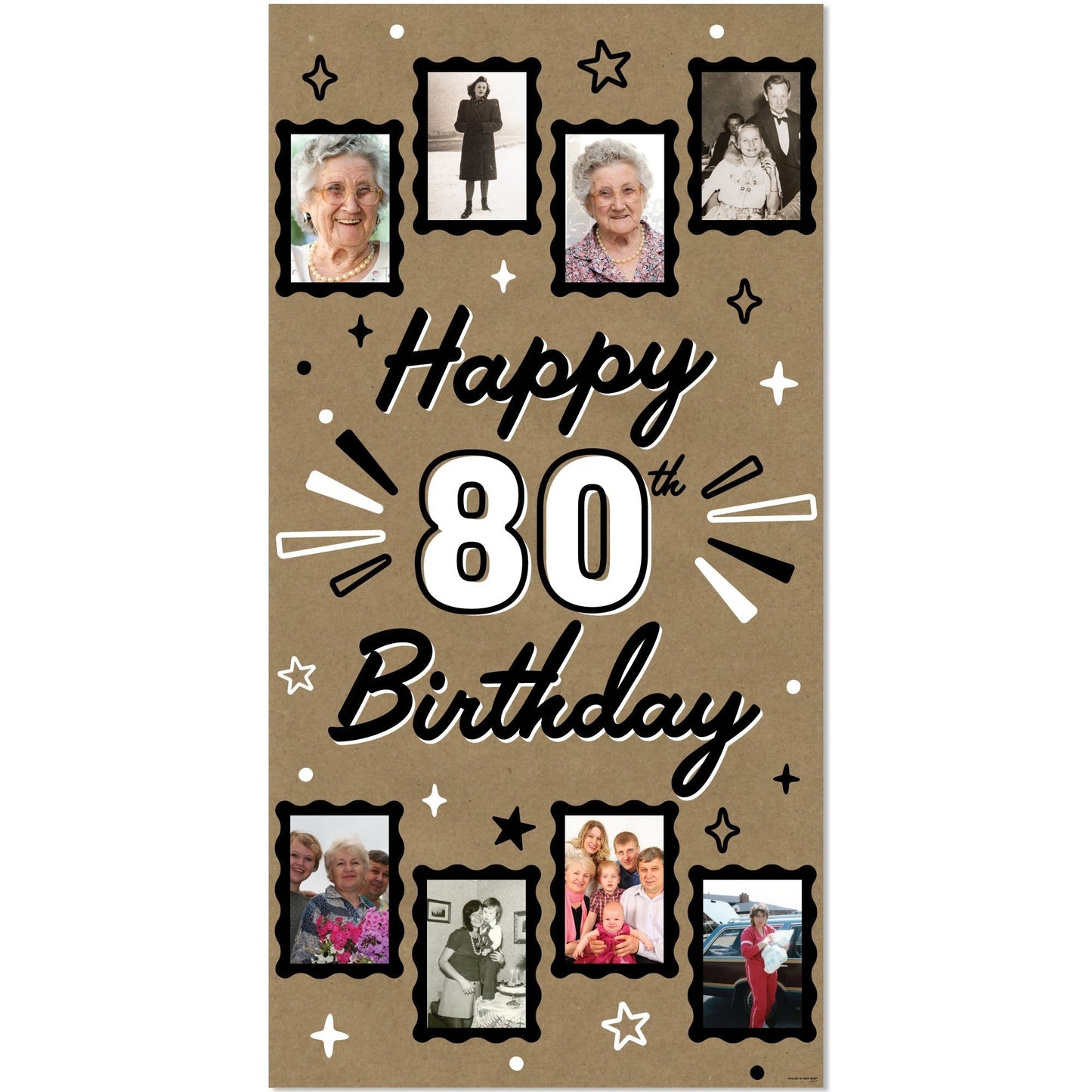 80th Birthday Kraft Photo Banner