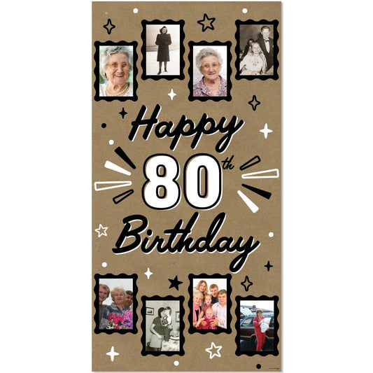 80th Birthday Kraft Photo Banner