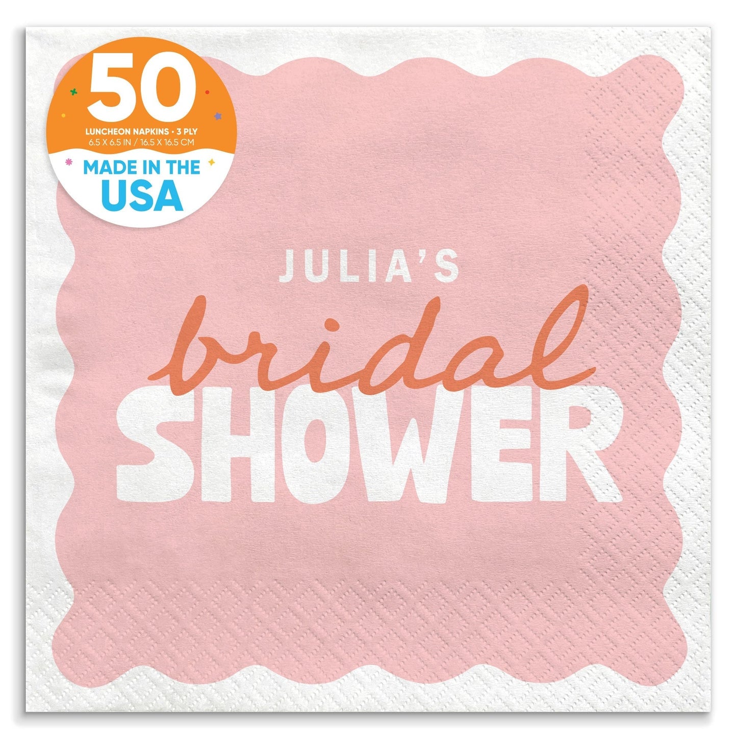 Custom Text Napkins - Wavy Bridal