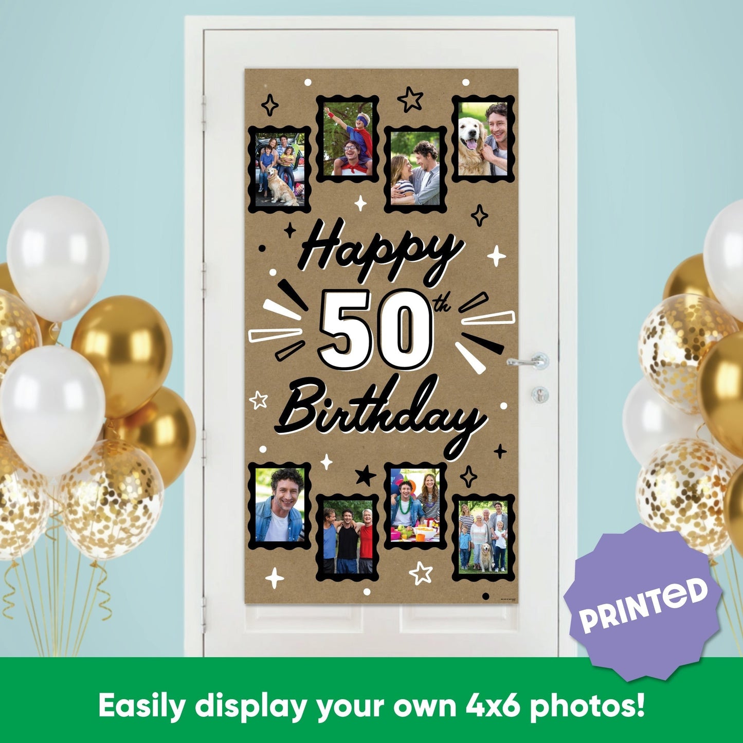 50th Birthday Kraft Photo Banner