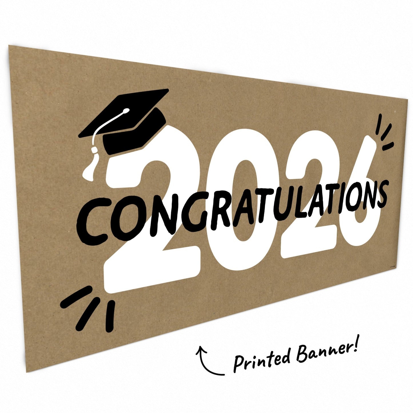 Black & White 2026 Grad Kraft Banner