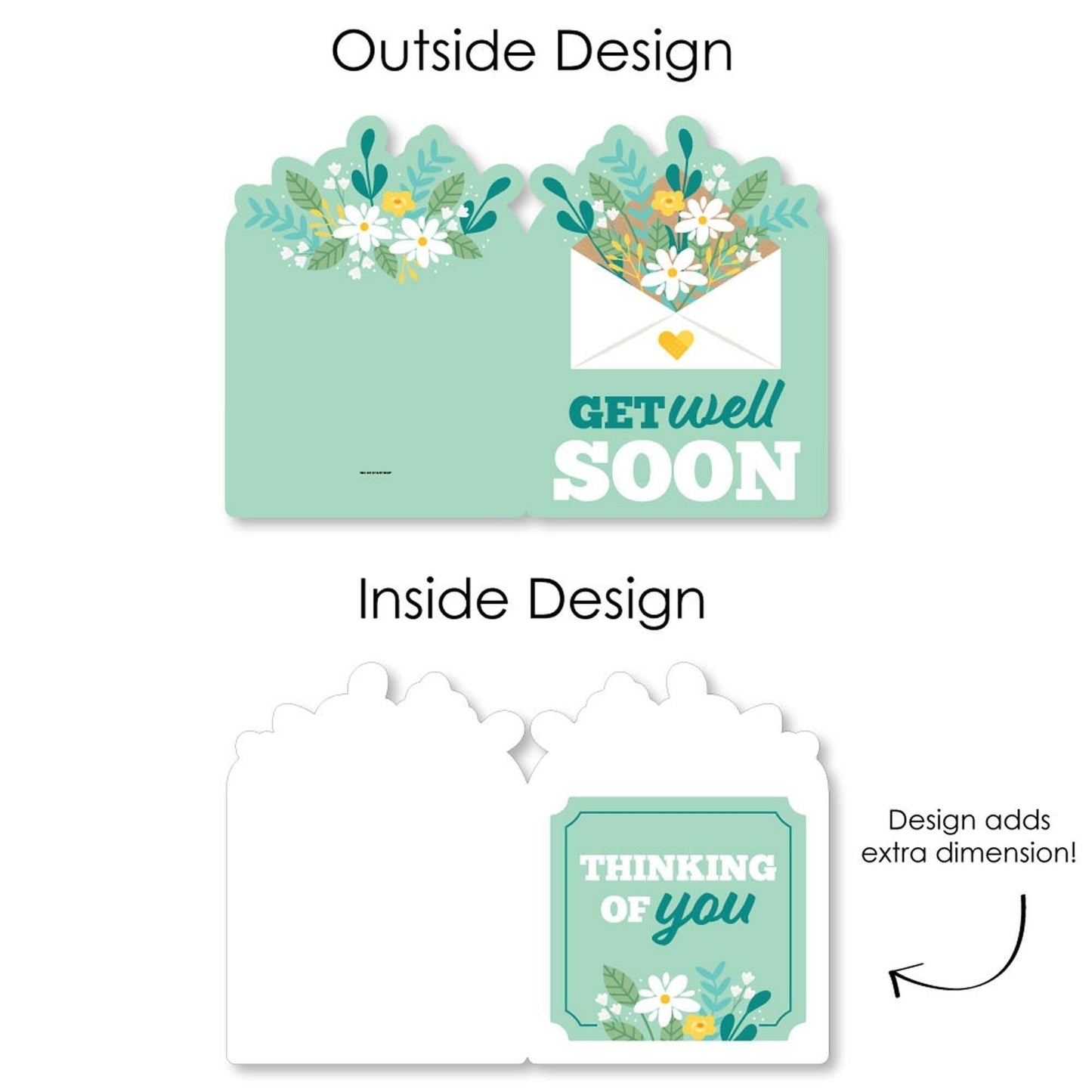 Get Well Soon - Thinking of You Giant Greeting Card - Big Shaped Jumborific Card - 16.5 x 22 inches