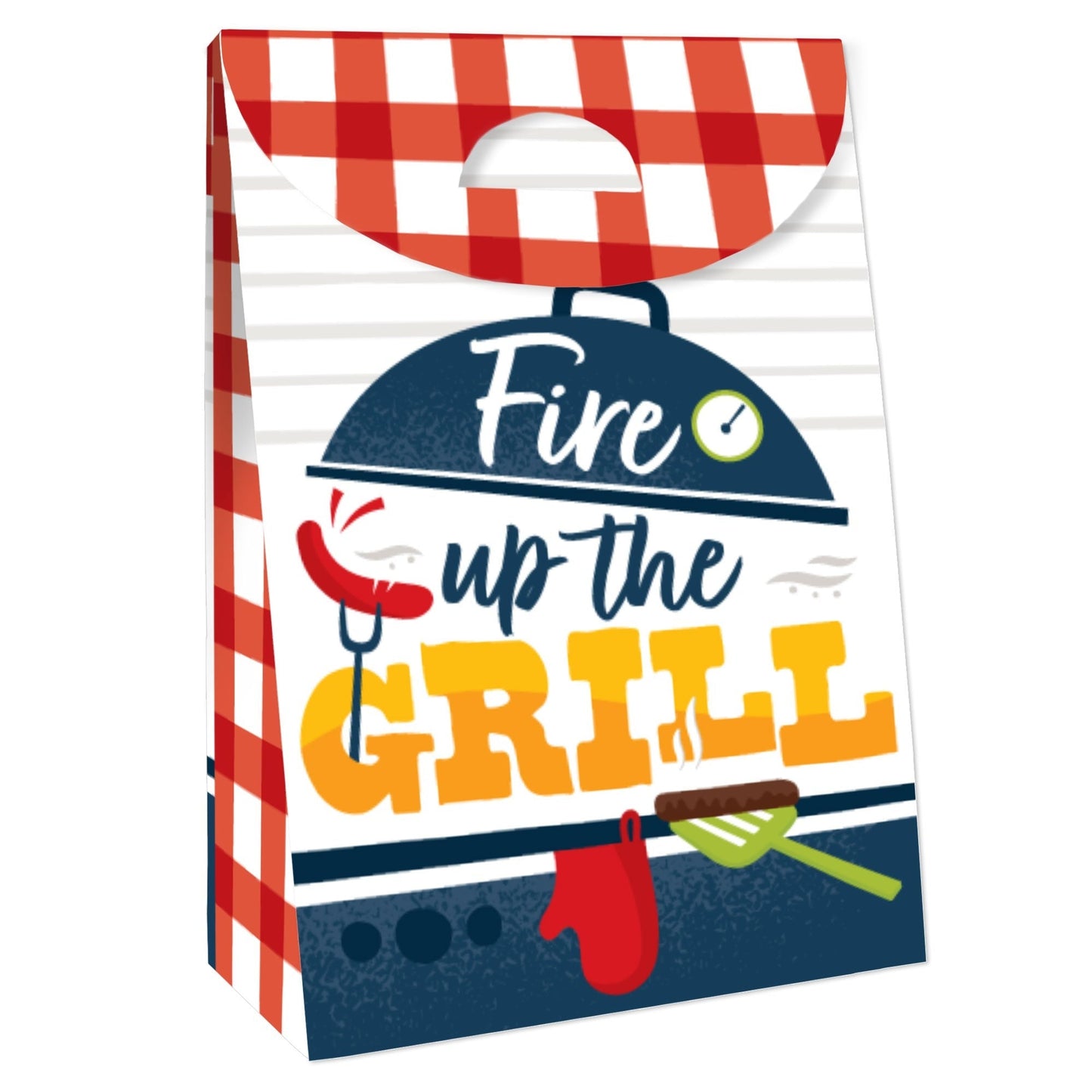 Fire Up the Grill - Summer BBQ Picnic Gift Favor Bags - Party Goodie Boxes - Set of 12