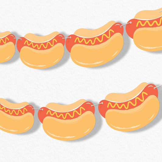 Hot Dog Garland Banner - 15 Pc