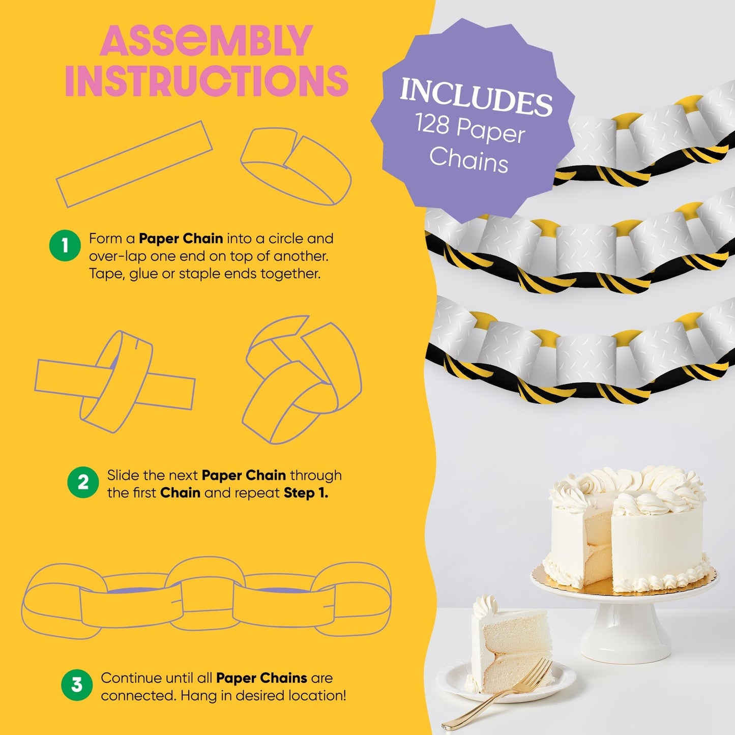 Dig It - Construction DIY Paper Chains - 128 Pc