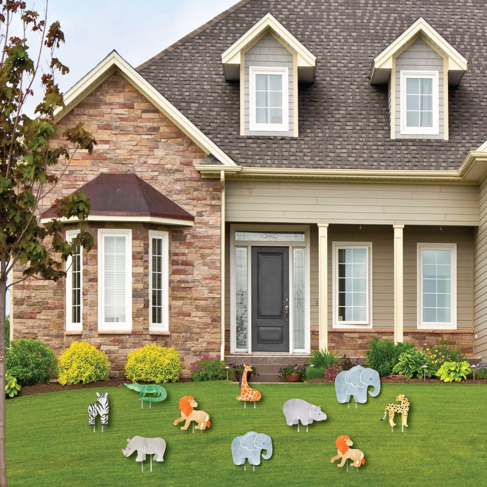 Safari Animals Yard Signs - 10 Ct