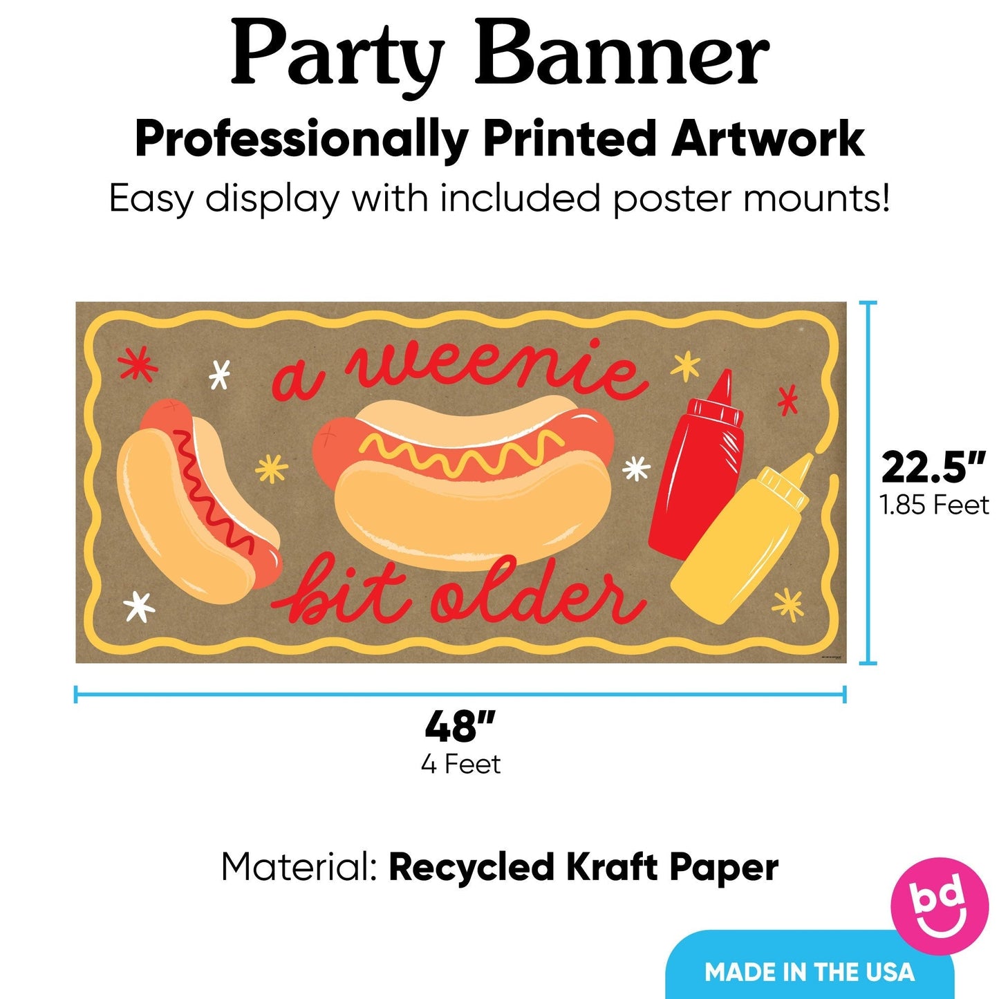 Hot Dog Kraft Banner