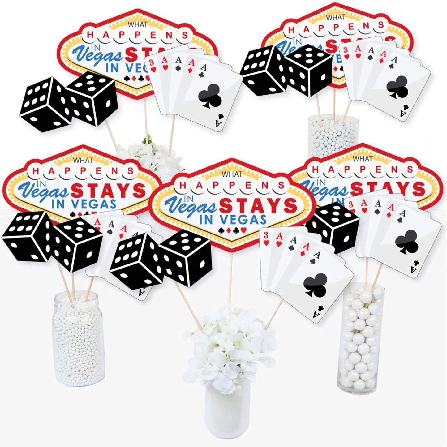 Las Vegas - Casino Party Centerpiece Sticks - Table Toppers - Set of 15