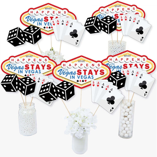 Las Vegas - Casino Party Centerpiece Sticks - Table Toppers - Set of 15