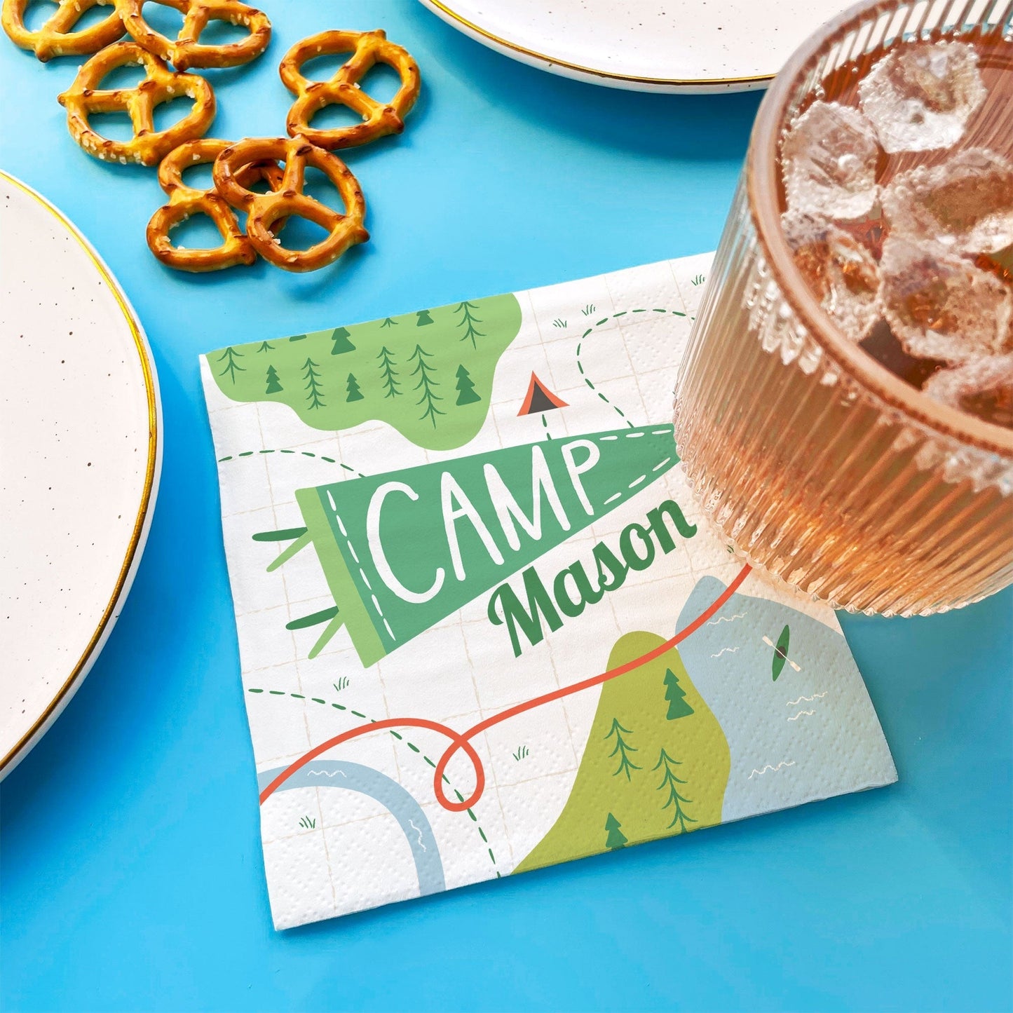 Custom Text Napkins - Camping
