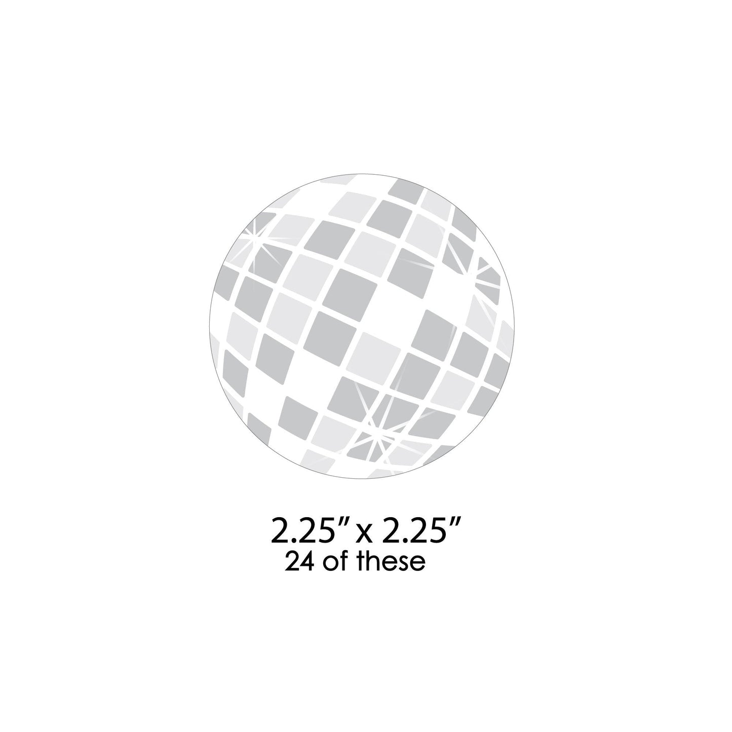 Disco Ball - DIY Shaped Groovy Hippie Party Cut-Outs - 24 Count