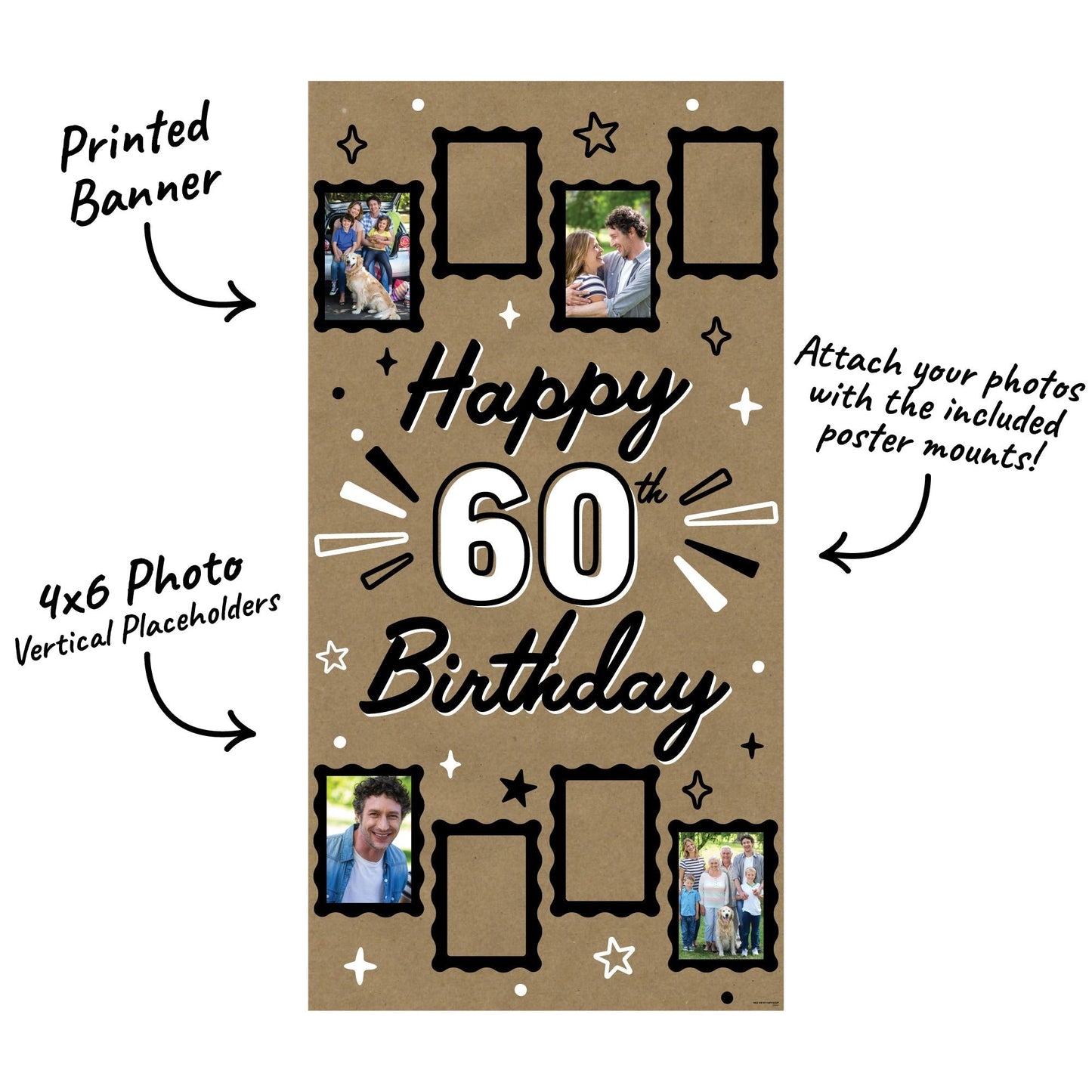 60th Birthday Kraft Photo Banner