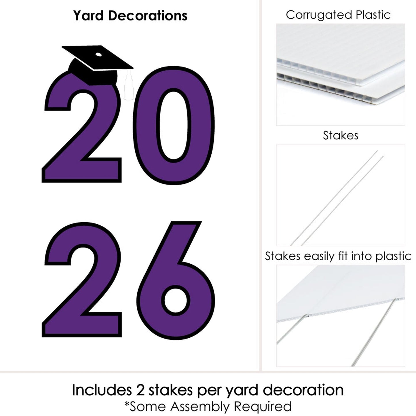 Purple Grad - Best is Yet to Come - 2026 Yard Sign Outdoor Lawn Decorations - Purple Graduation Party Yard Signs - 2026
