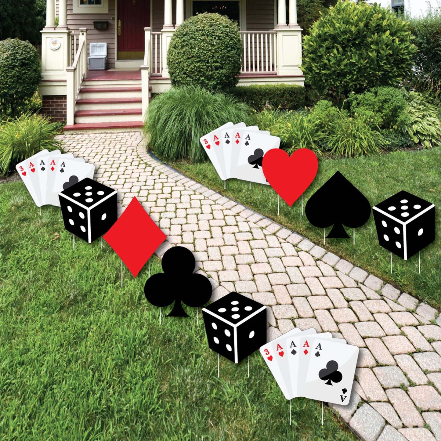 Las Vegas - Casino Lawn Decorations - Outdoor Yard Art Decorations - 10 Piece