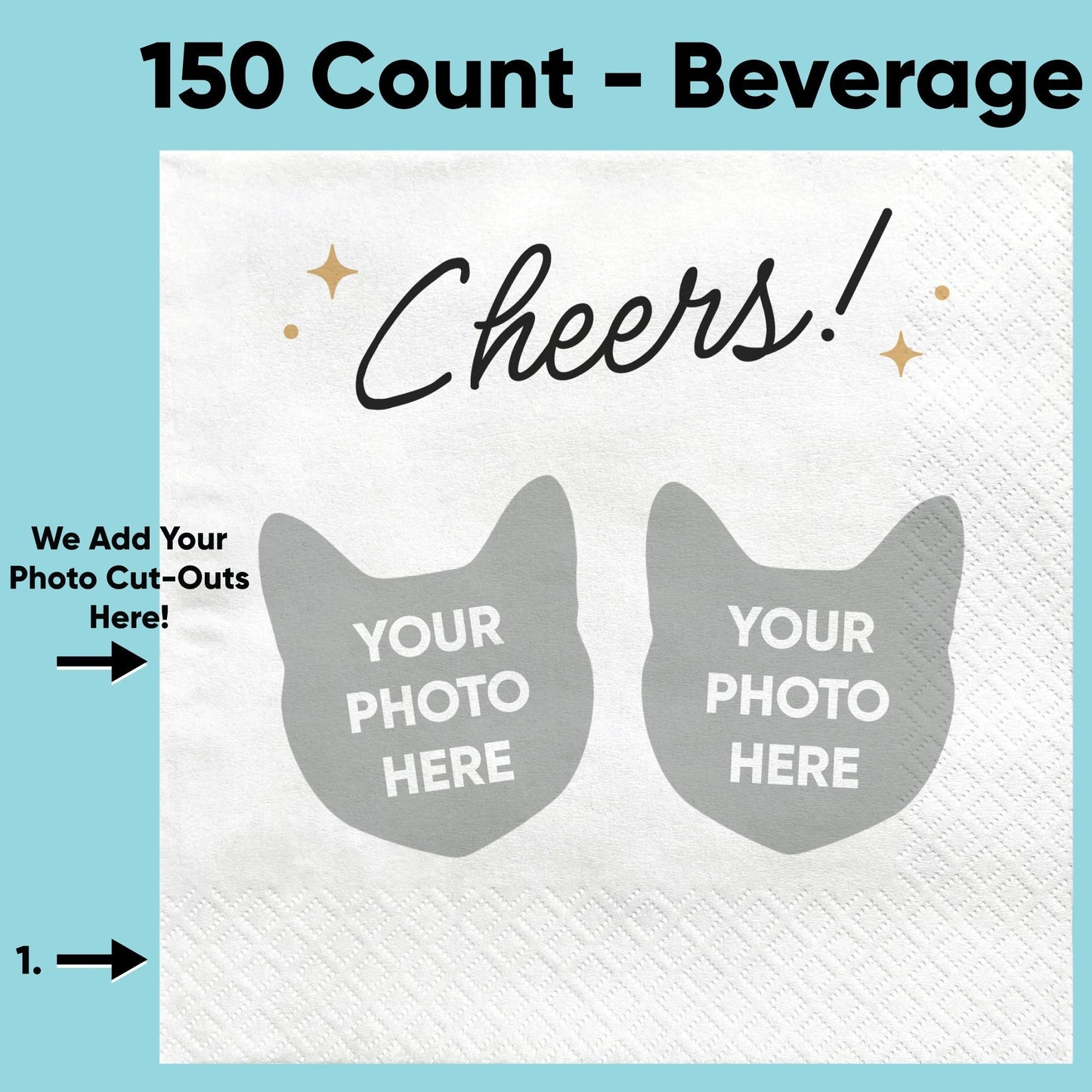 Custom Face Napkins - Cheers Pets Wedding