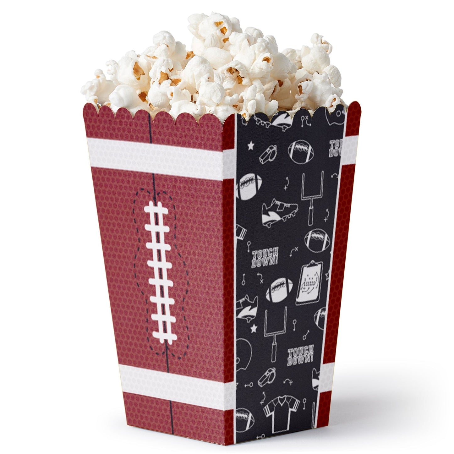 End Zone - Football - Baby Shower or Birthday Party Favor Popcorn Treat Boxes - Set of 12