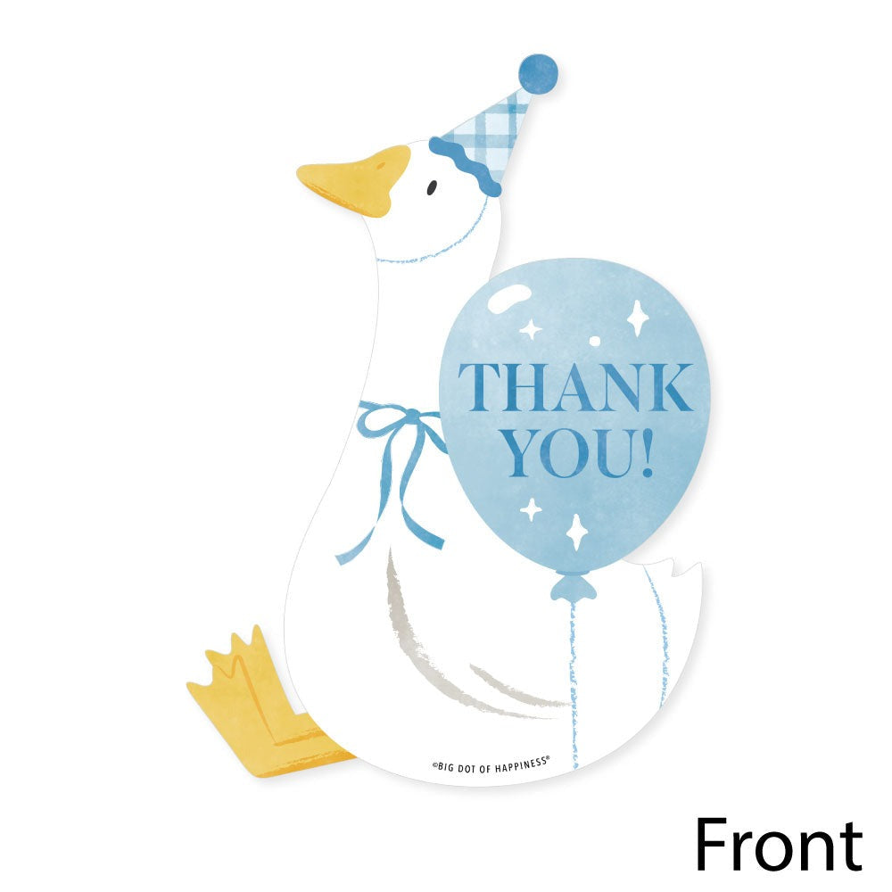 One Silly Goose Blue Thank You Cards - 12 Ct