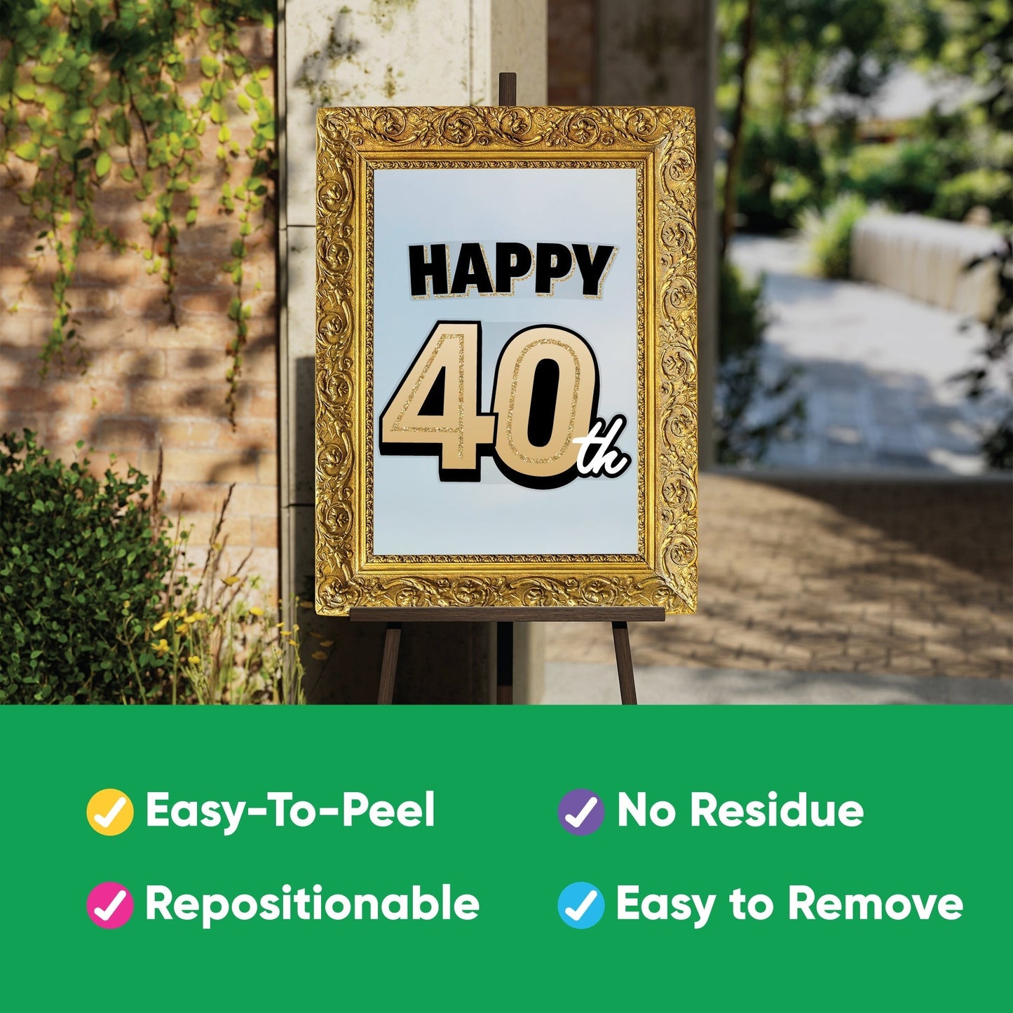 40th Birthday Backdrop Decals