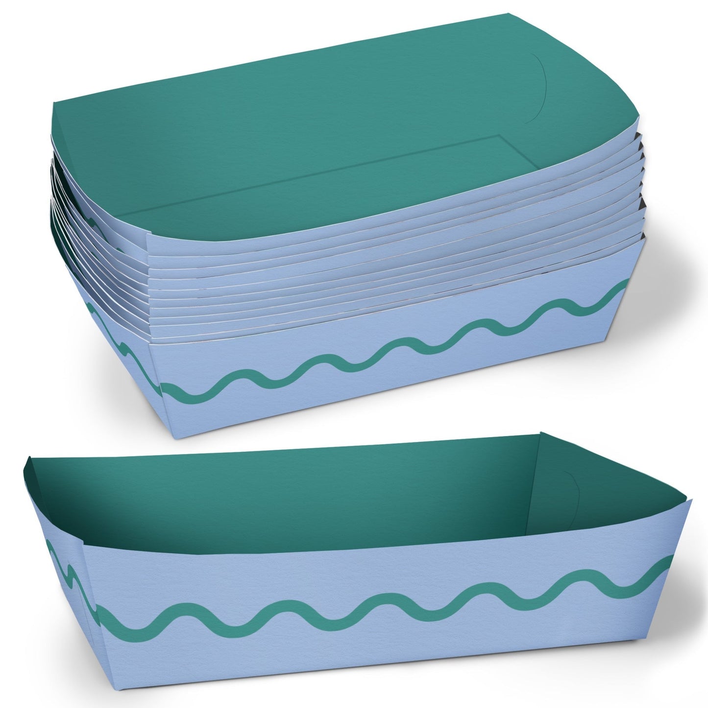 Wavy Party Paper Food Trays - 12 Ct