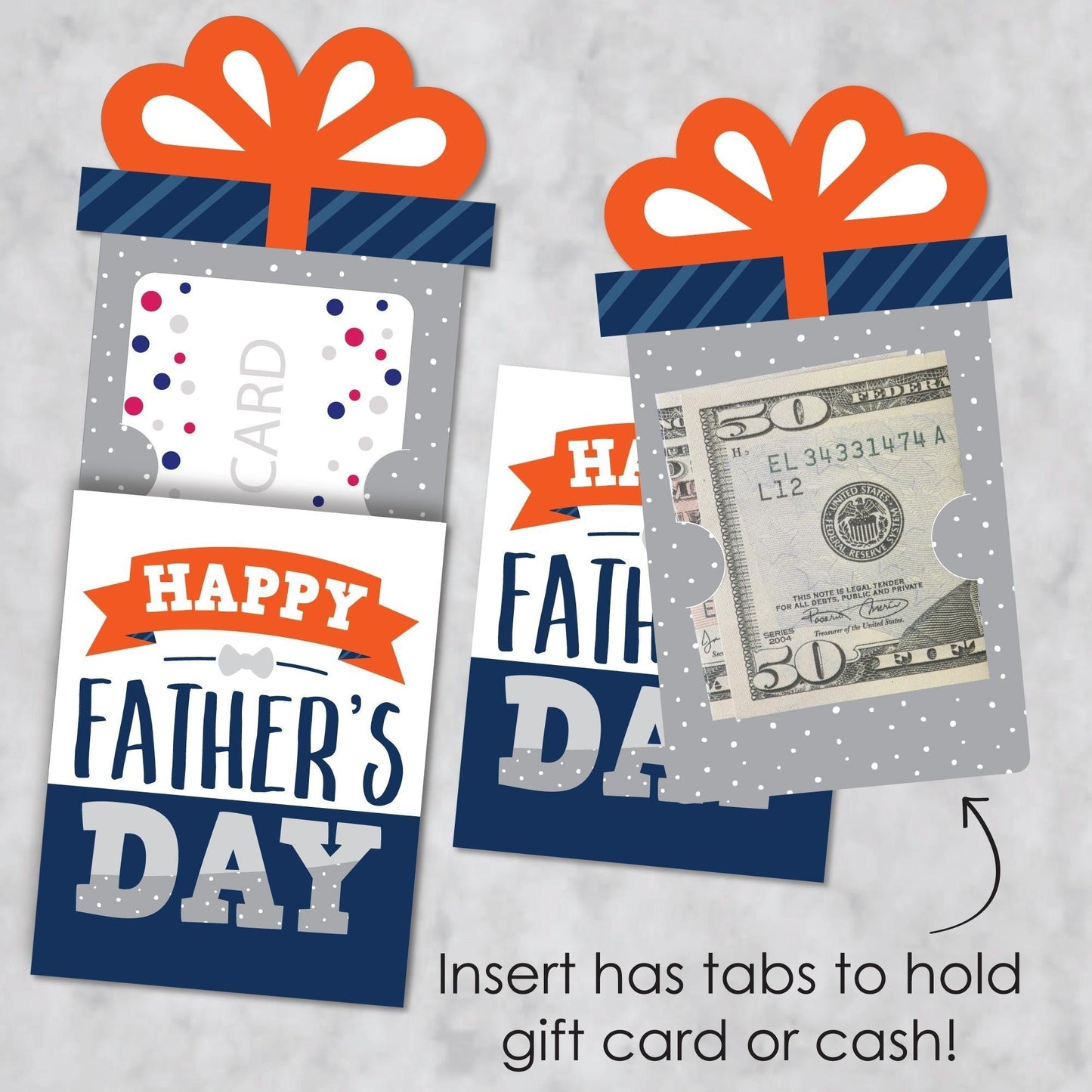 Happy Father's Day - We Love Dad Party Money and Gift Card Sleeves - Nifty Gifty Card Holders - Set of 8