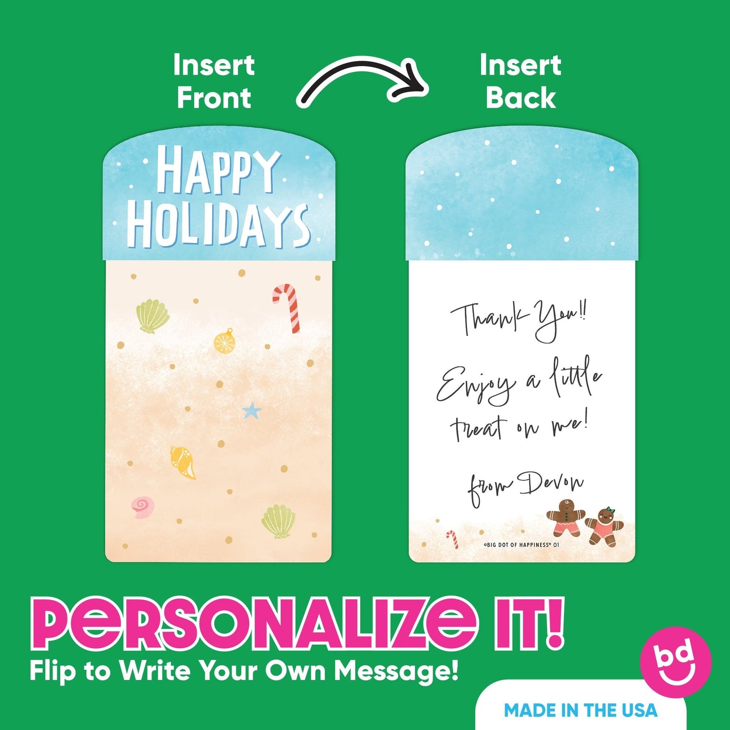 Beach Christmas Nifty Gifty Card Holders - 8 Ct