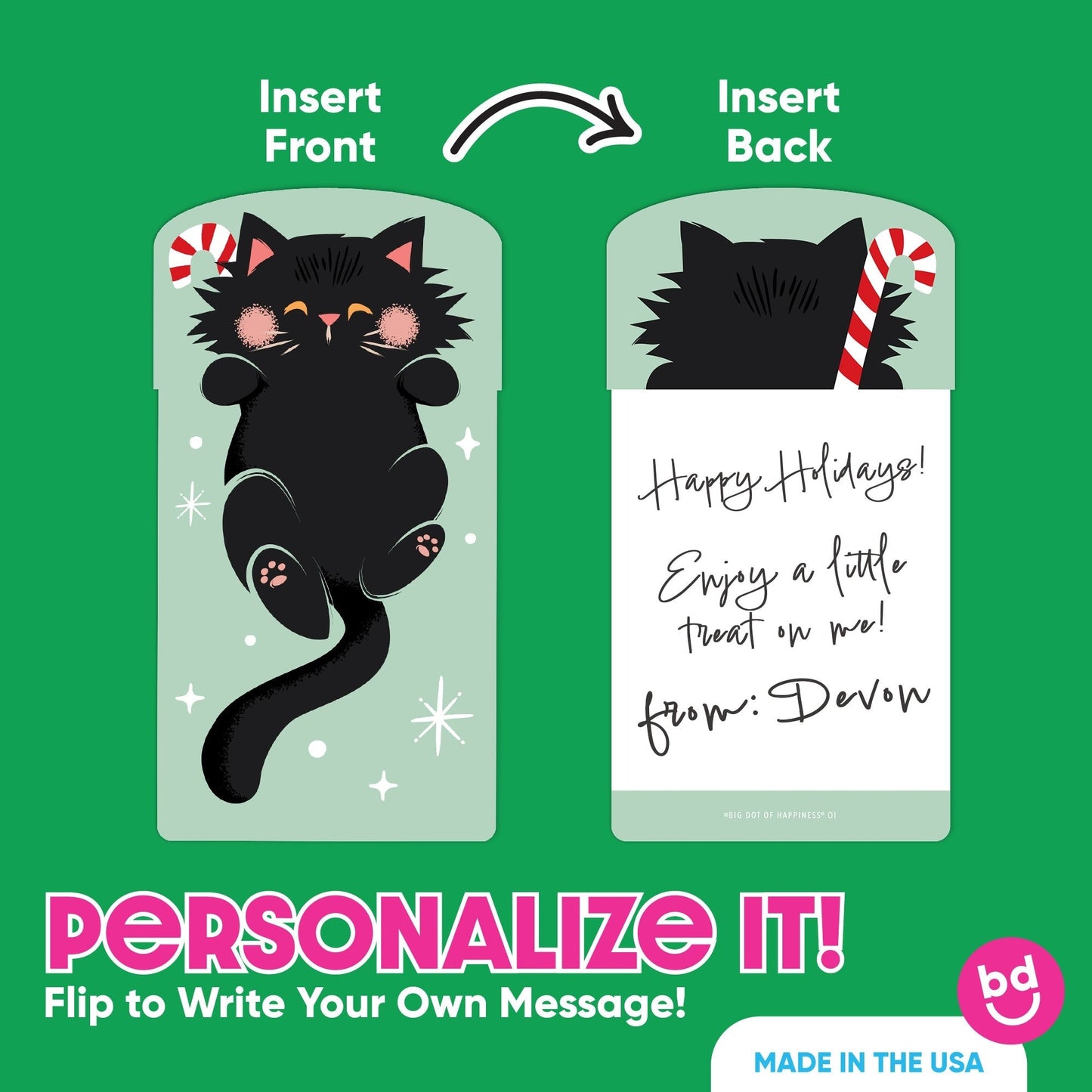 Cat Christmas Nifty Gifty Card Holders - 8 Ct
