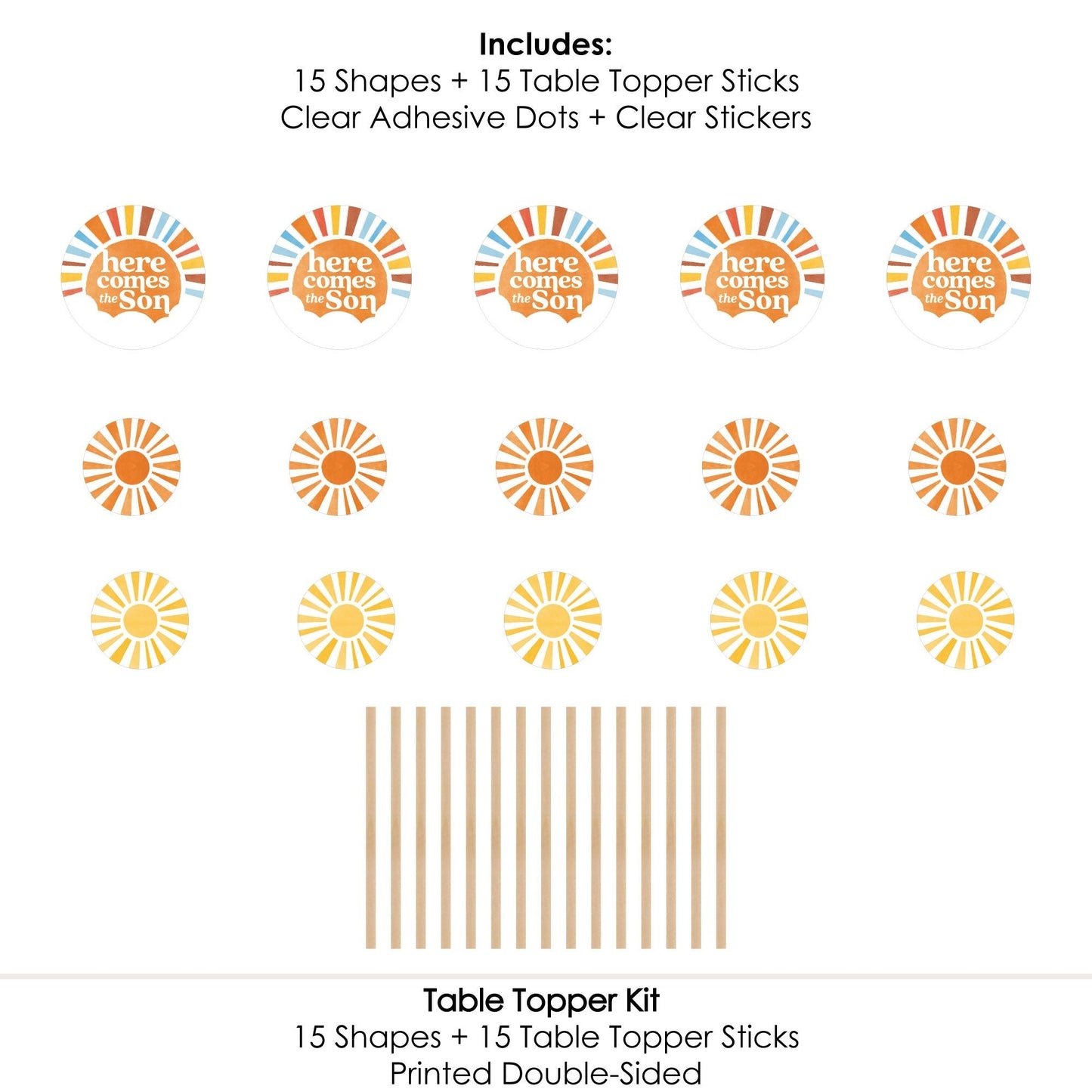 Here Comes The Son Table Toppers - 15 Ct