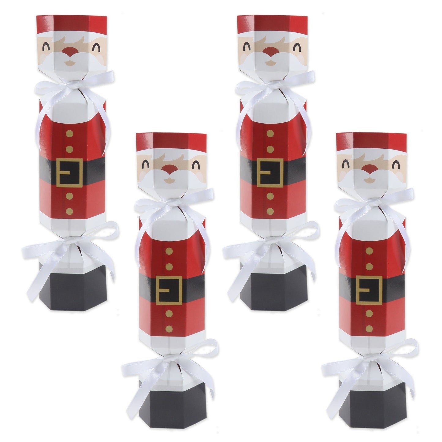 Jolly Santa Claus - No Snap Christmas Party Table Favors - DIY Cracker Boxes - Set of 12