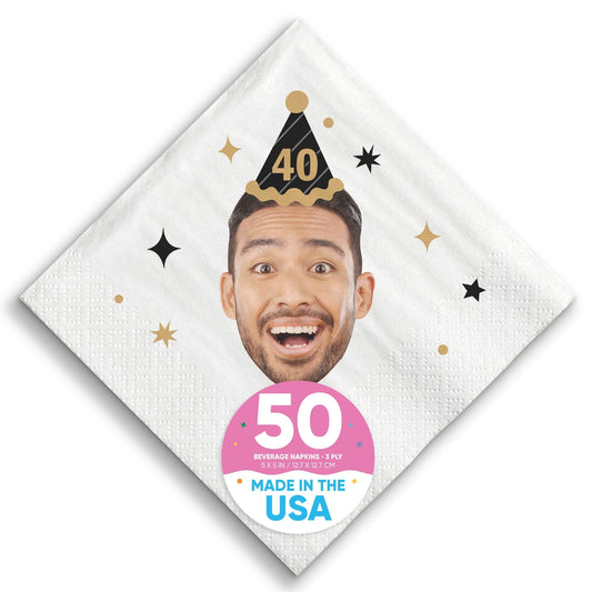 Custom Face Napkins - Birthday