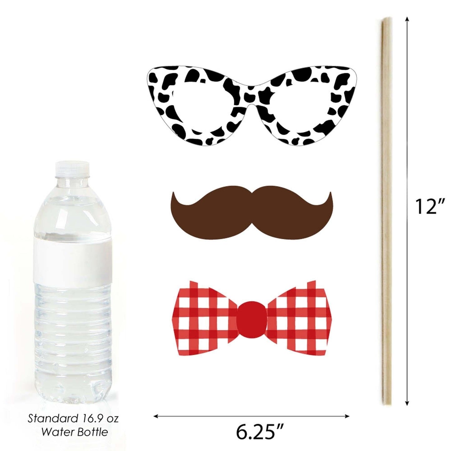 Farm Animals - Baby Shower or Birthday Photo Booth Props Kit - 20 Count