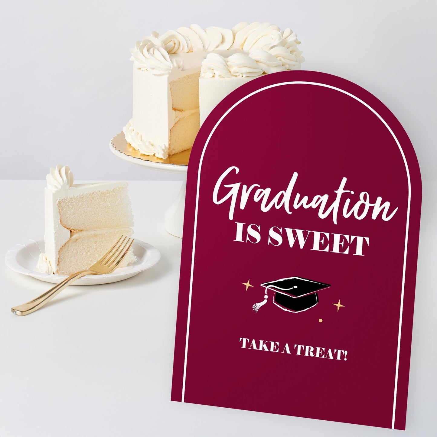 Maroon Graduation Party Signs Set - 6 Ct