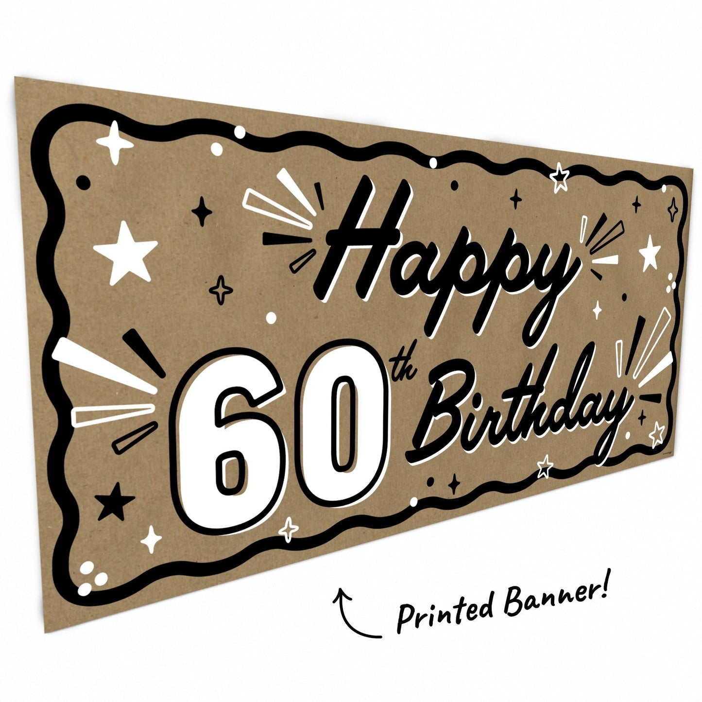 60th Birthday Kraft Banner