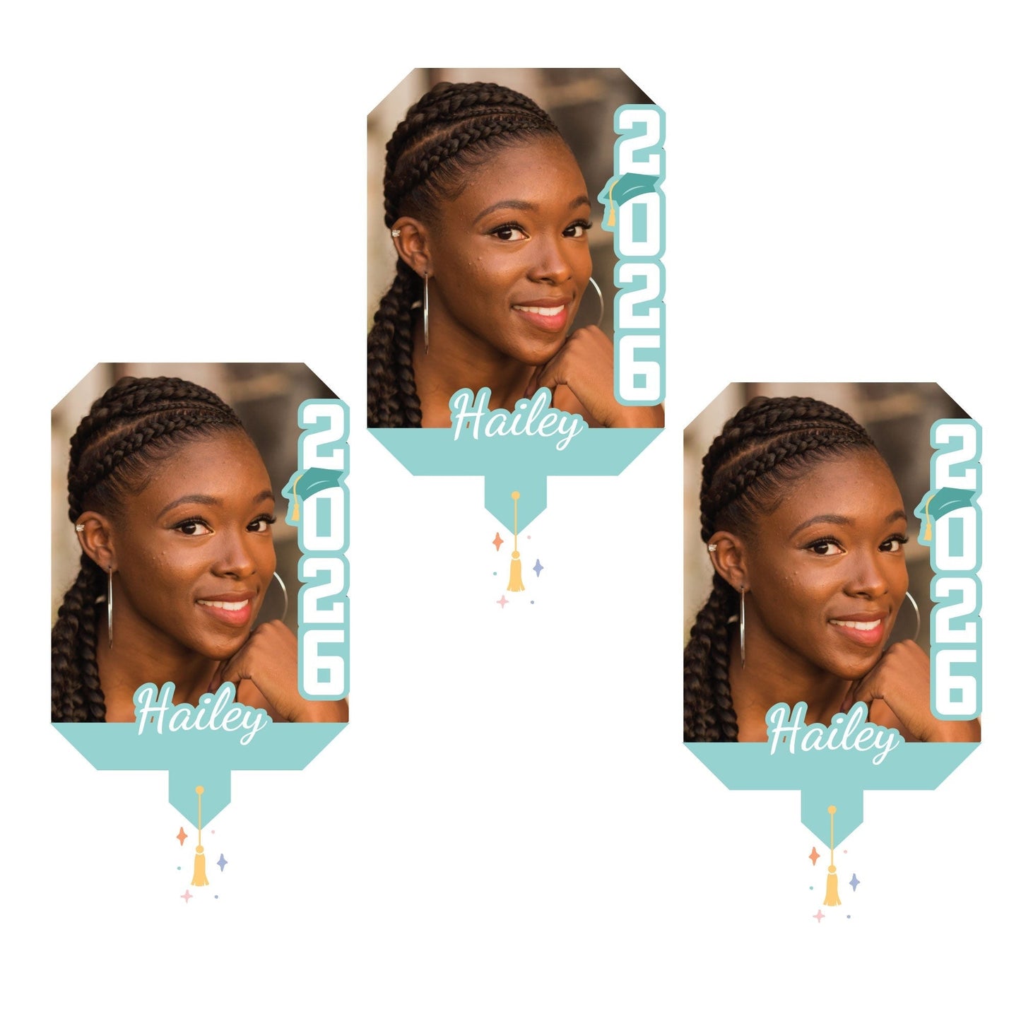 Custom Pastel Grad Photo Paddle 1, 3, 6, or 12 Ct